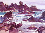 Brekende golven, Aquarel