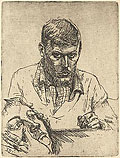 zelfportret, Tekening, onbekend, 1973