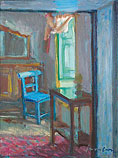 Het blauwe stoeltje, Olieverf, 40x30cm, 2000