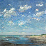 Strand, Olieverf, 95x95cm