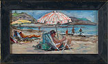 Beach, Olieverf, 11x22cm