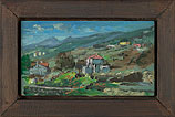 Bergdorp, Olieverf, 12.5x22cm