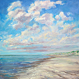 Kustlijn, Olieverf, 120x120cm