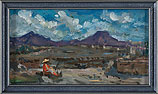 Schilderes, Olieverf, 11.8x21.3cm