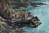 Ru?ne Hermitage, Tenerife, Olieverf, 9x13cm