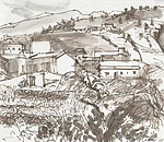 LandschapTenerife 1, Tekening, 30x35cm, 2005