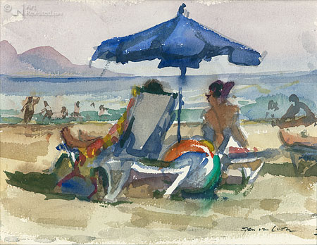 Blauwe parasol